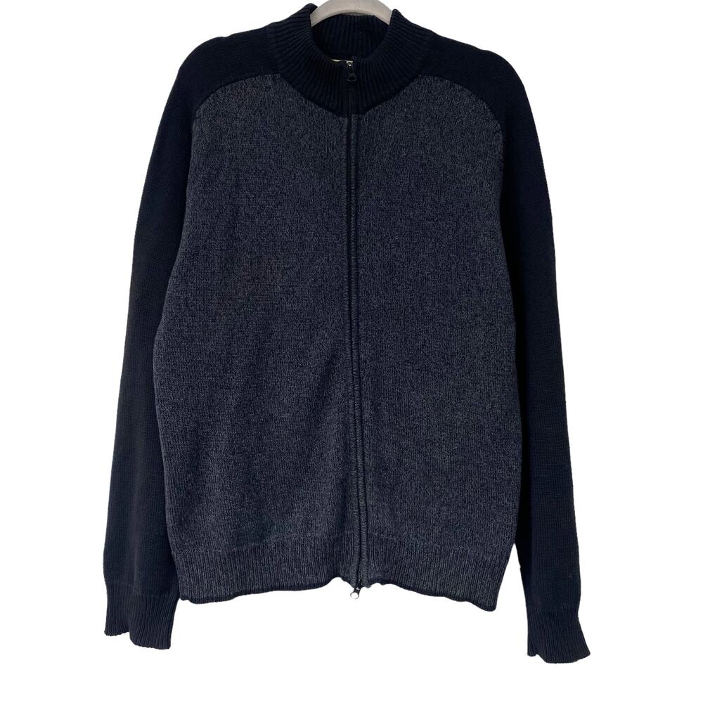 BKE Mens Size L Heathered Mockneck Zip Up Sweater